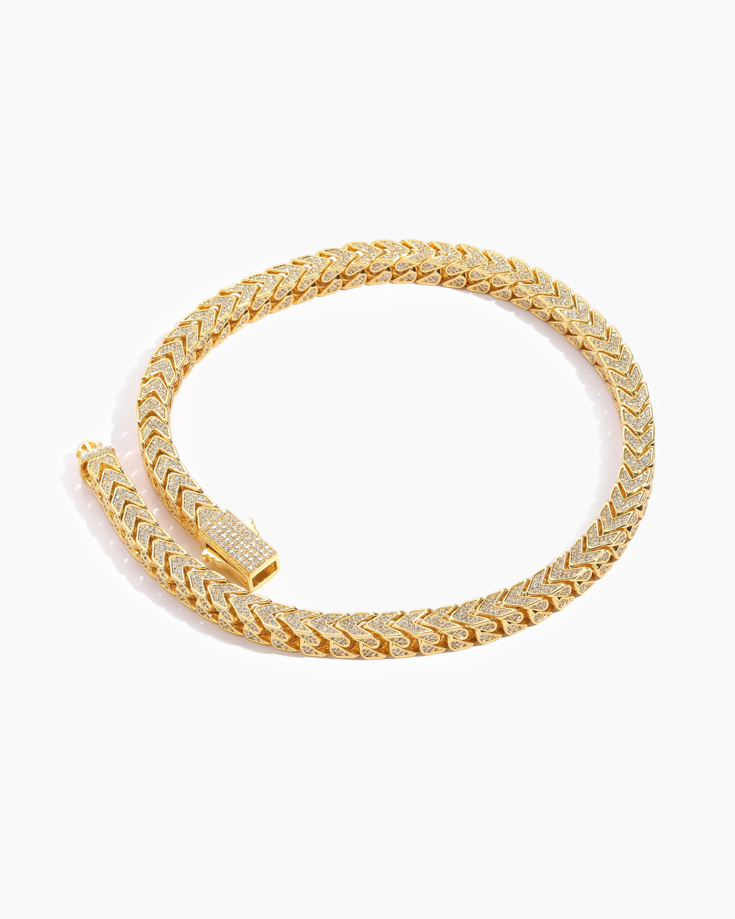 18K V-Guard pet necklace collar in luxury gold design for dogs