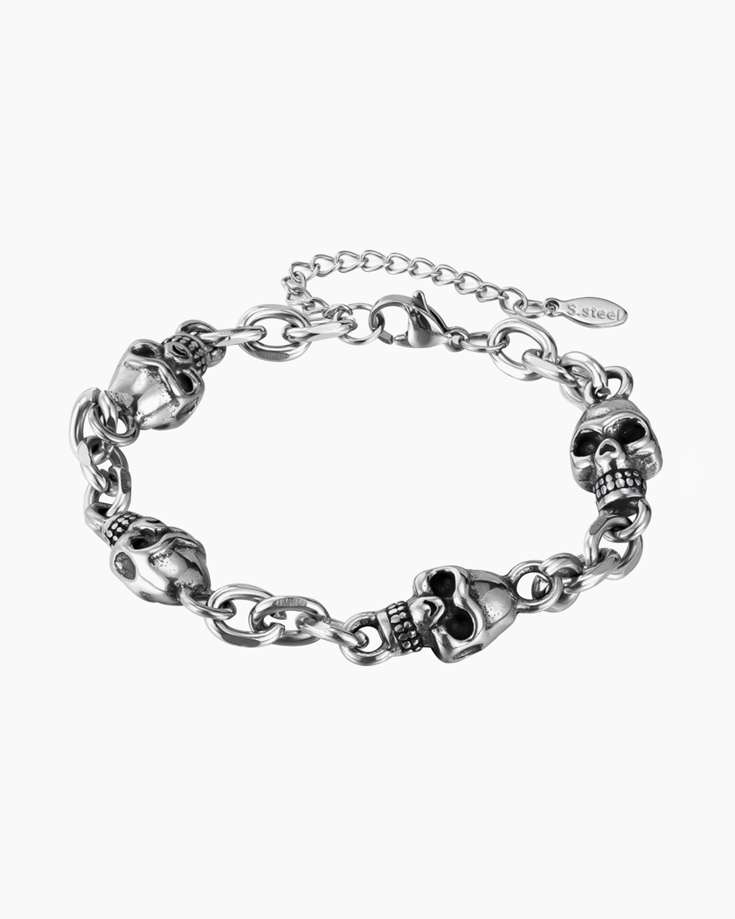 Steel - Bone Skull Shadow Bracelet