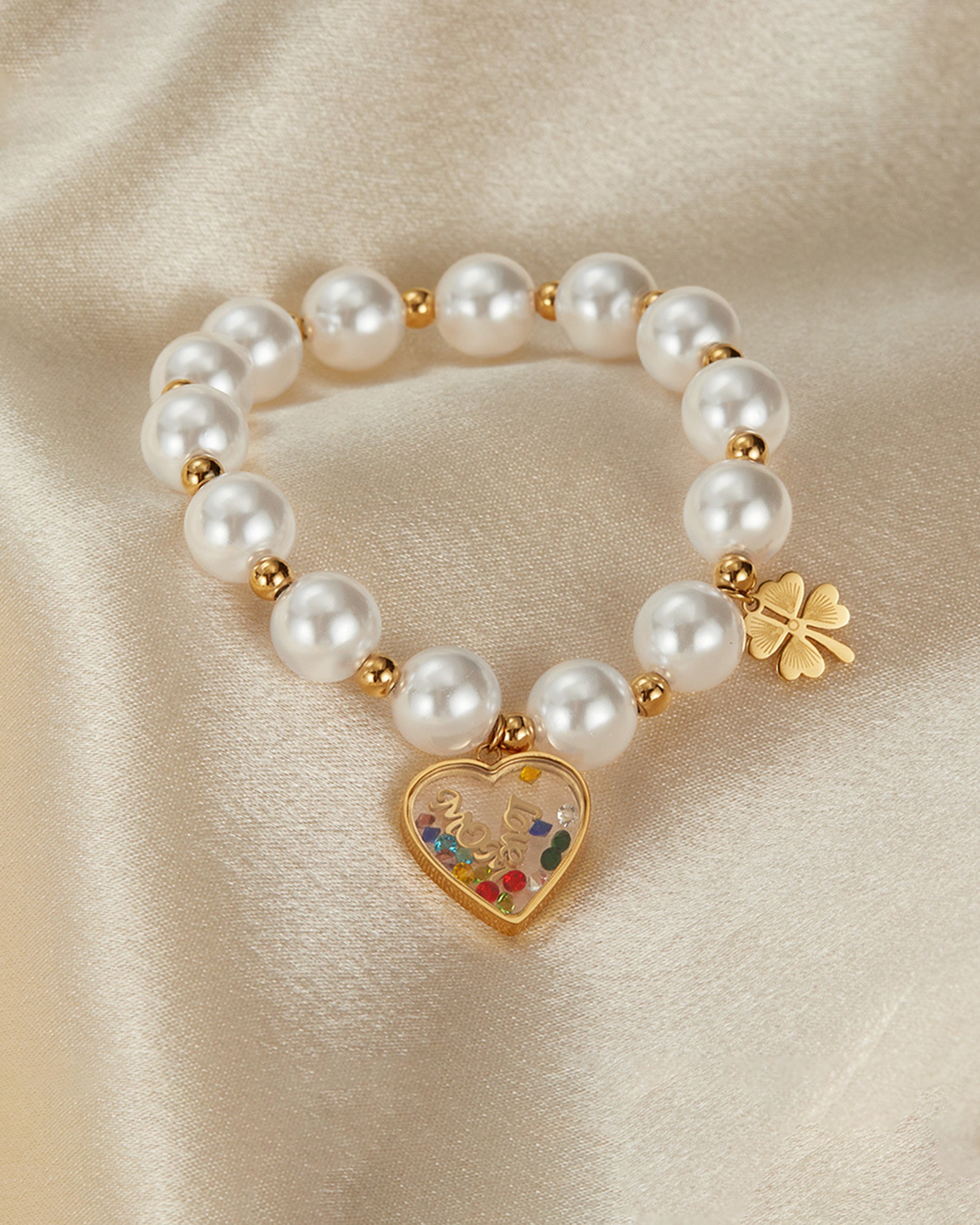Pearl Four - Leaf Clover Love Bracelet