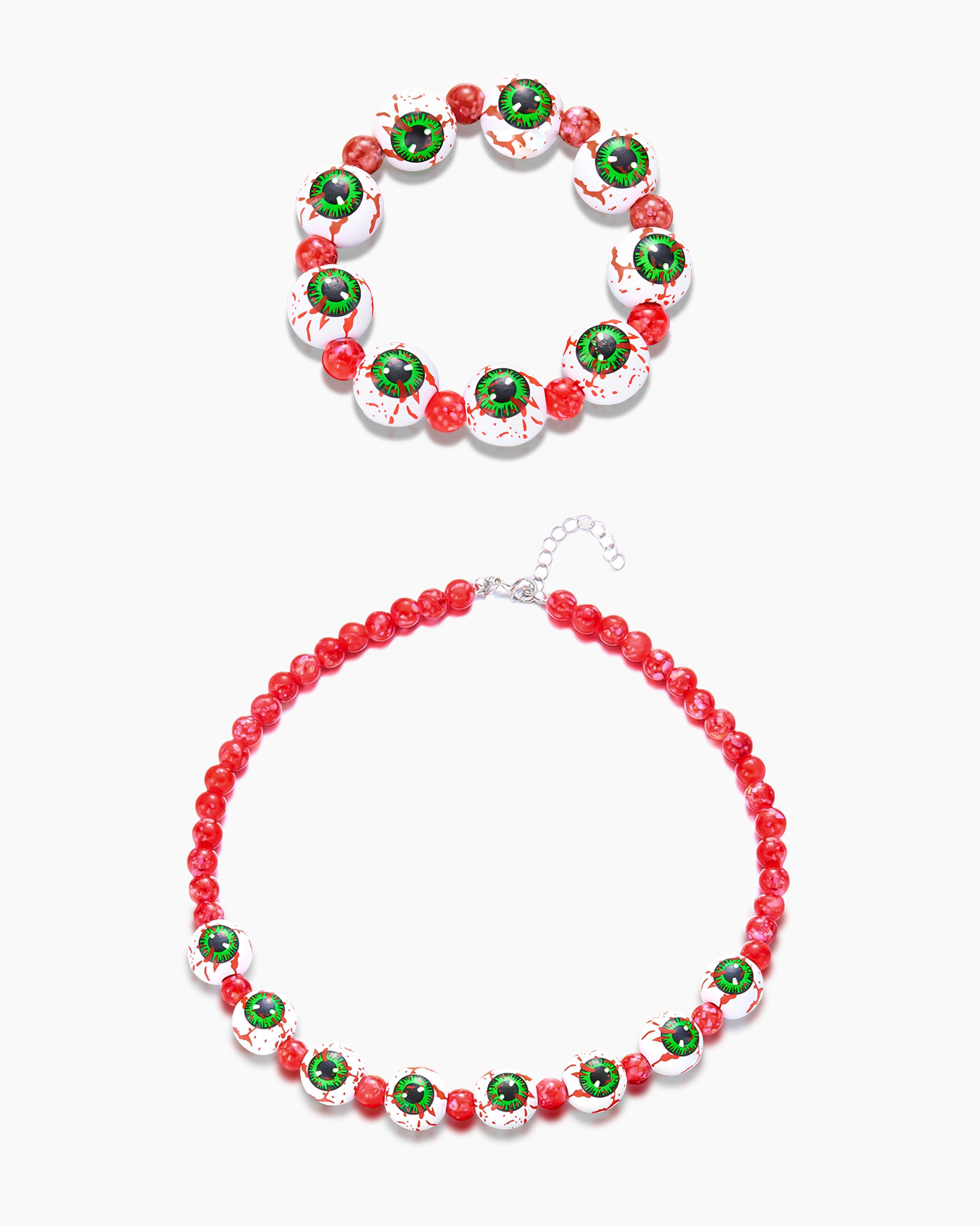 Blood-Eye Flower Wood Beads Matching Set for Cats & Owners Jewelry Set