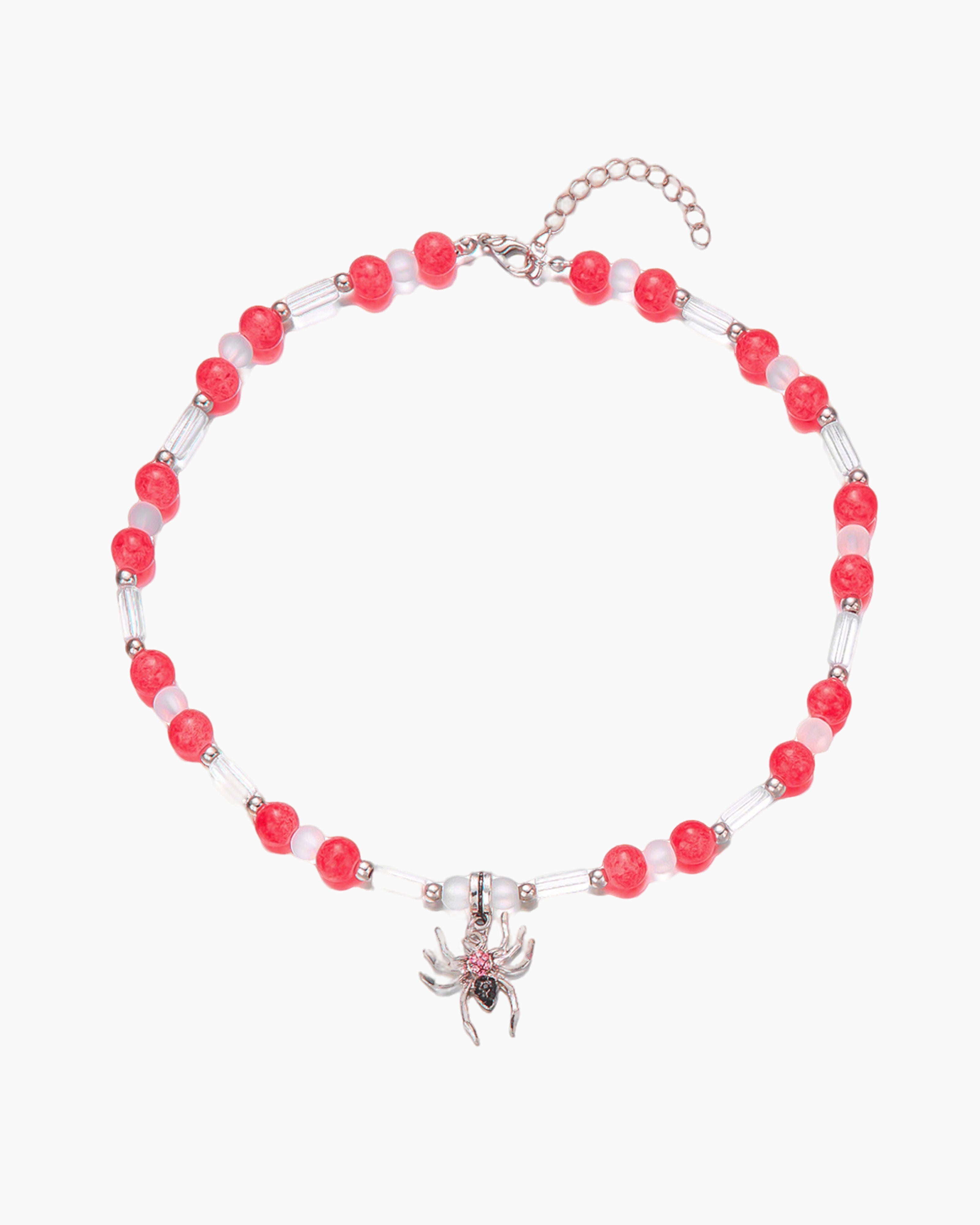 Glow-in-the-Dark Spider Cat Necklace — Halloween Pendant