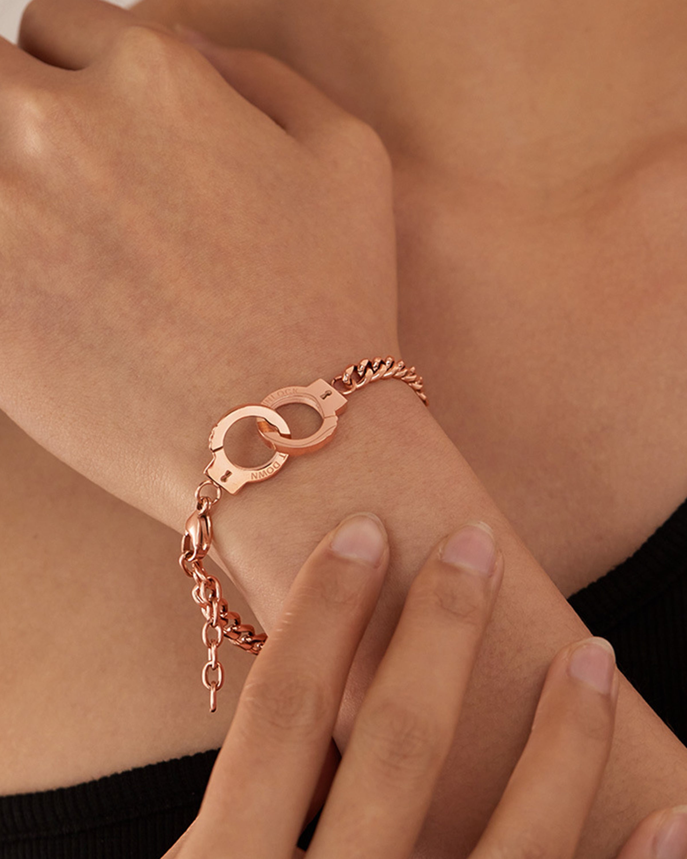 Rose Gold Double - Ring Clasp Bracelet