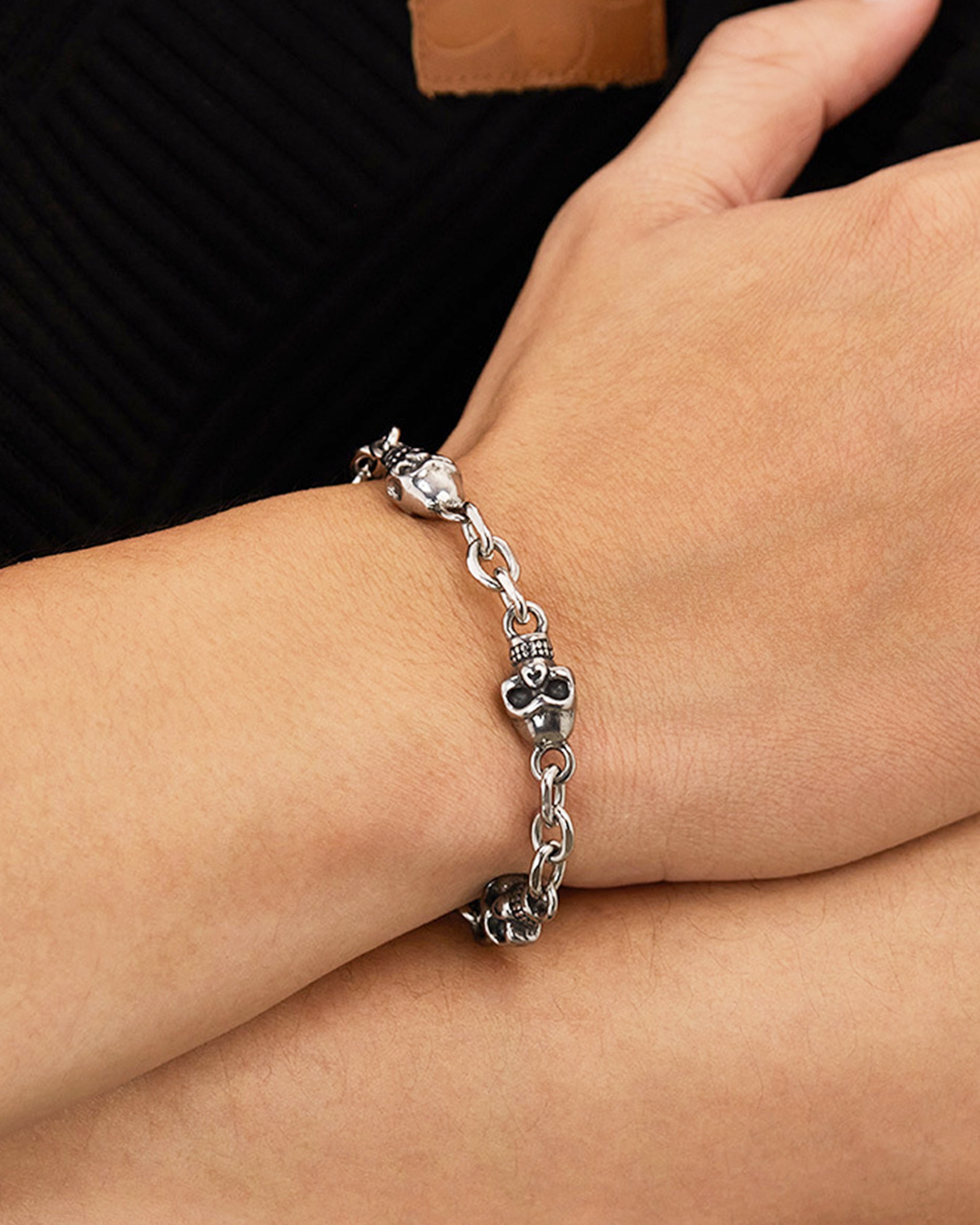 Steel - Bone Skull Shadow Bracelet