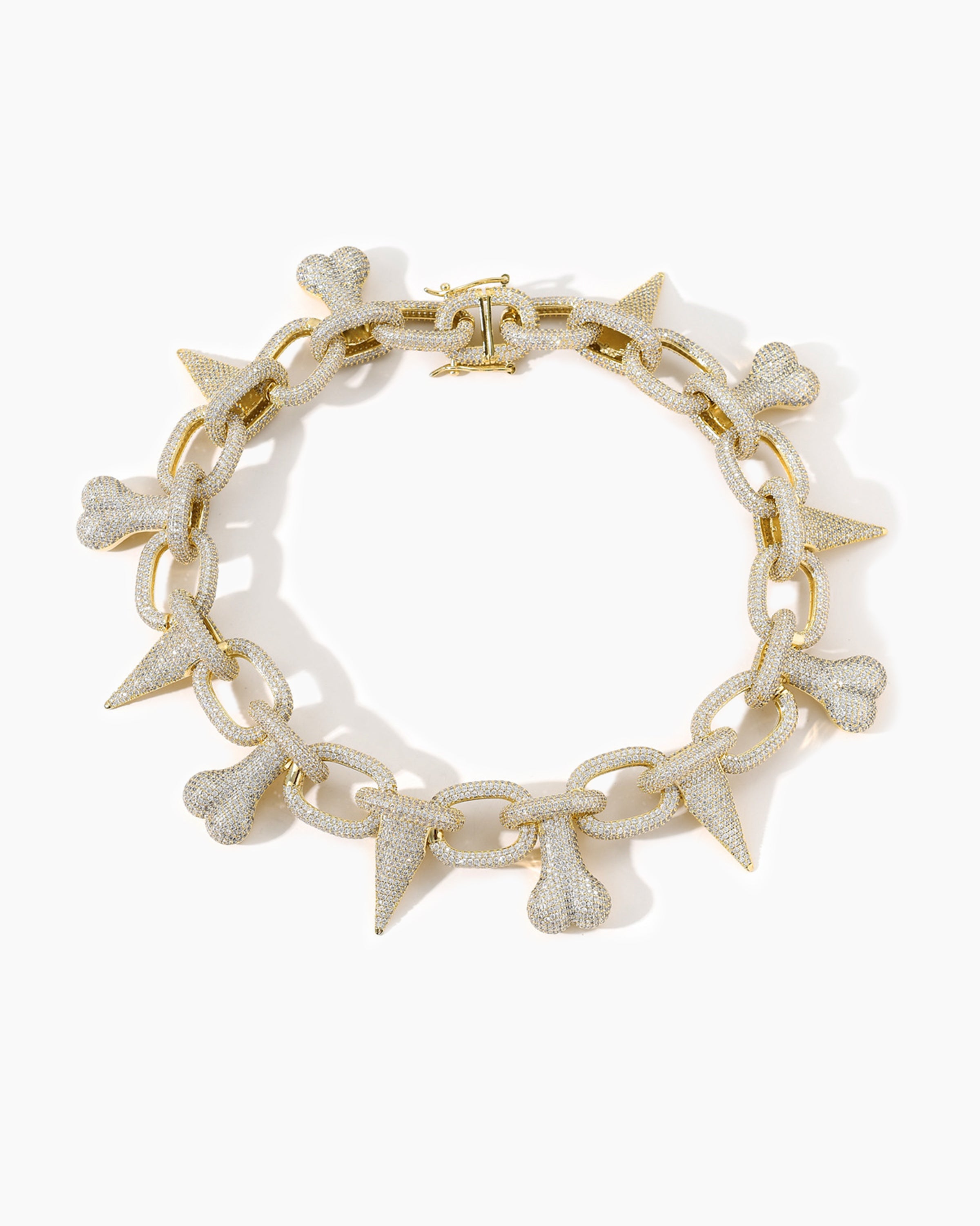 Gold EdgeBone dog necklace with sleek bone pendant, durable and elegant, ideal for small to medium dogs.