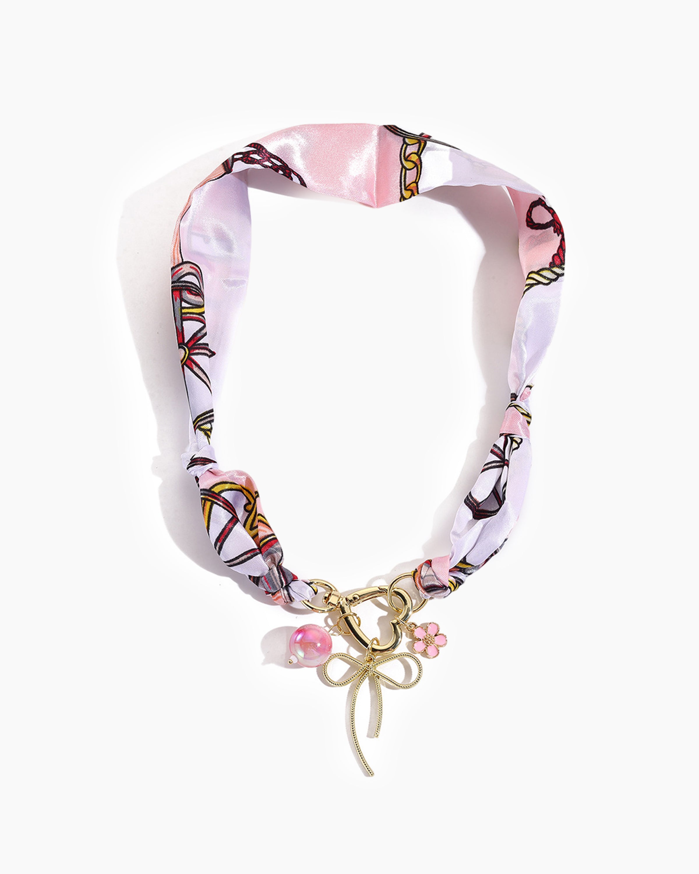 Silk bow heart cat collar with elegant bow pendant and heart charm
