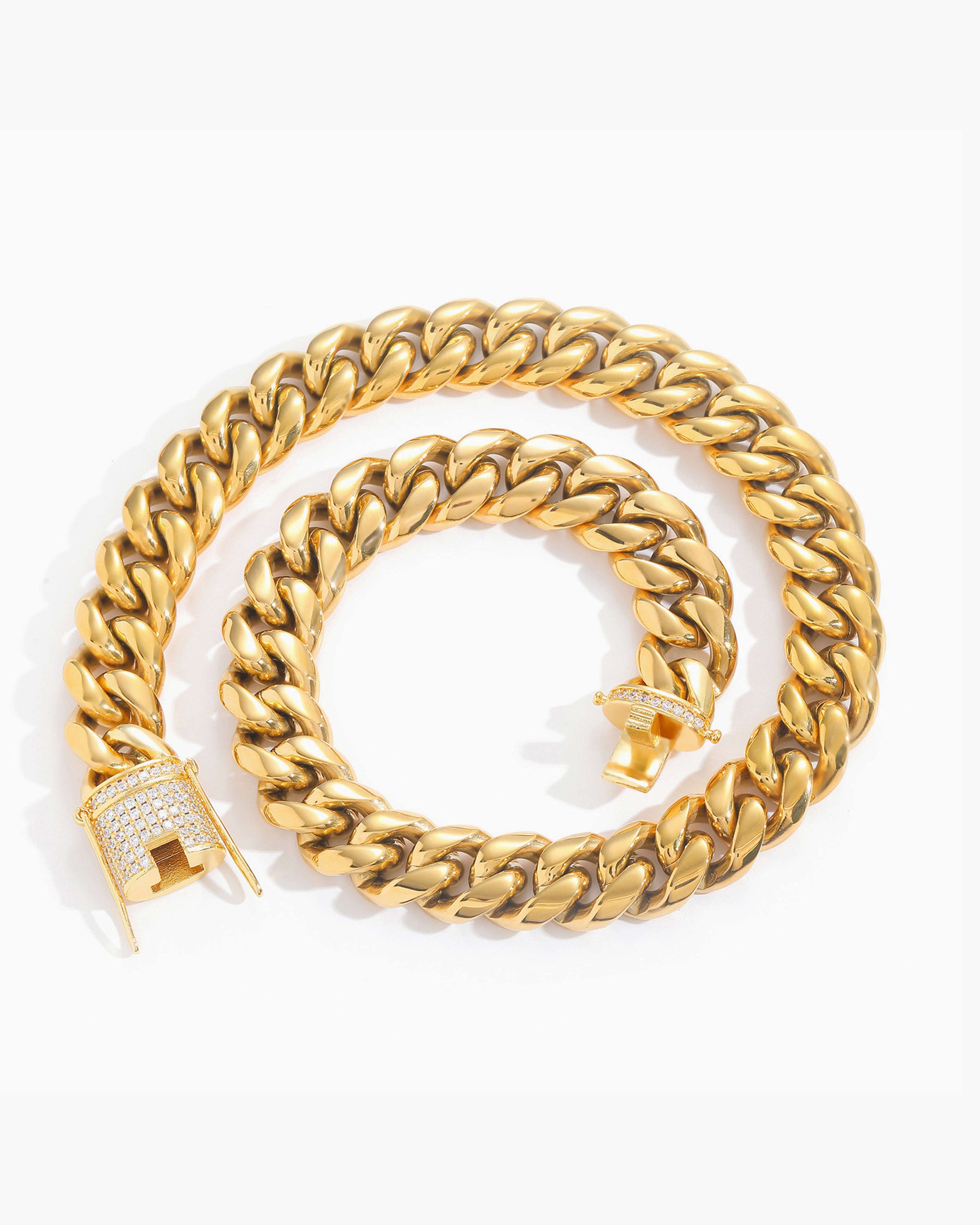 Stellar Orbit Cuban Link Dog Collar displayed on a white background, elegant pet accessory